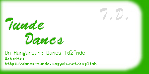 tunde dancs business card